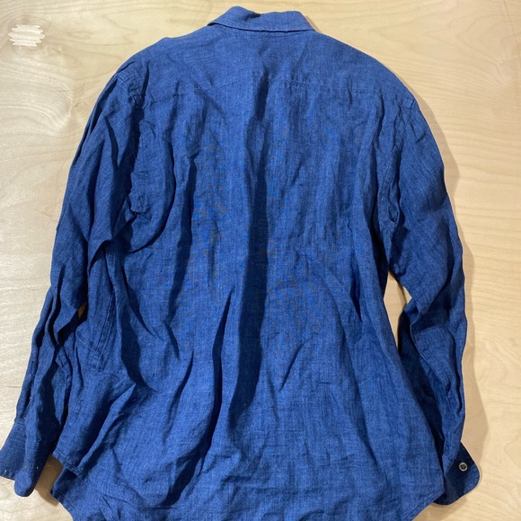 Lauren Ralph Lauren Button Up Ling Sleeve Shirt Small Linen (JR) - Picture 7 of 7